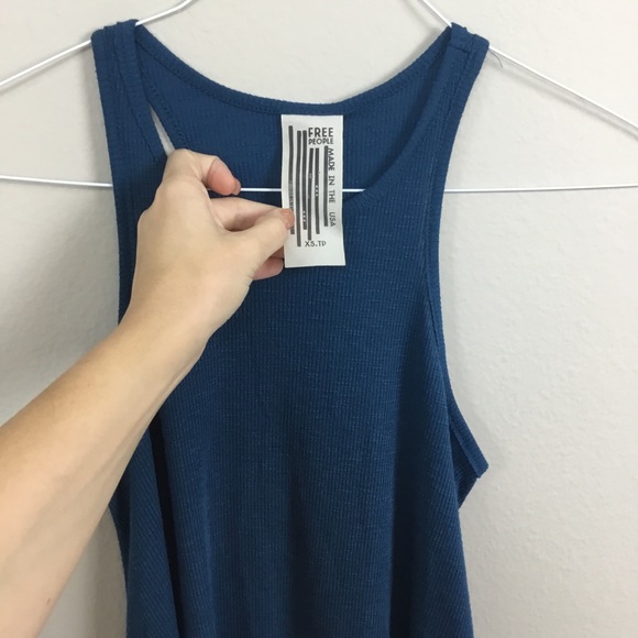 Free People Solid Blue Tank Size XS - Picture 3 of 6
